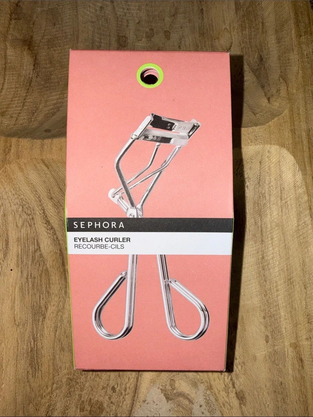 Sephora Silver Eyelash Curler on Pink Box